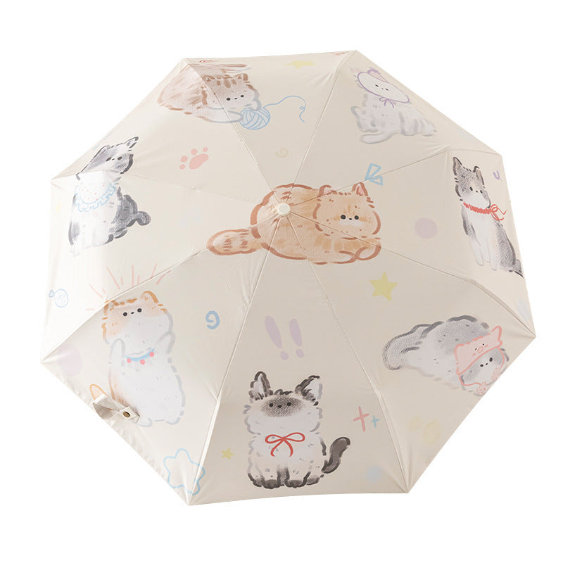Damen Faltbarer Regenschirm mit liebevollen Tierillustrationen Brehn
