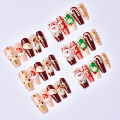 Festliche Feiertags-themed Press-On Nail Art Set Brehn 1790636317