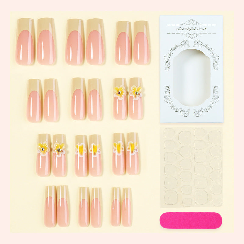 Künstlerisches Floral Press-On Nägel Set Brehn