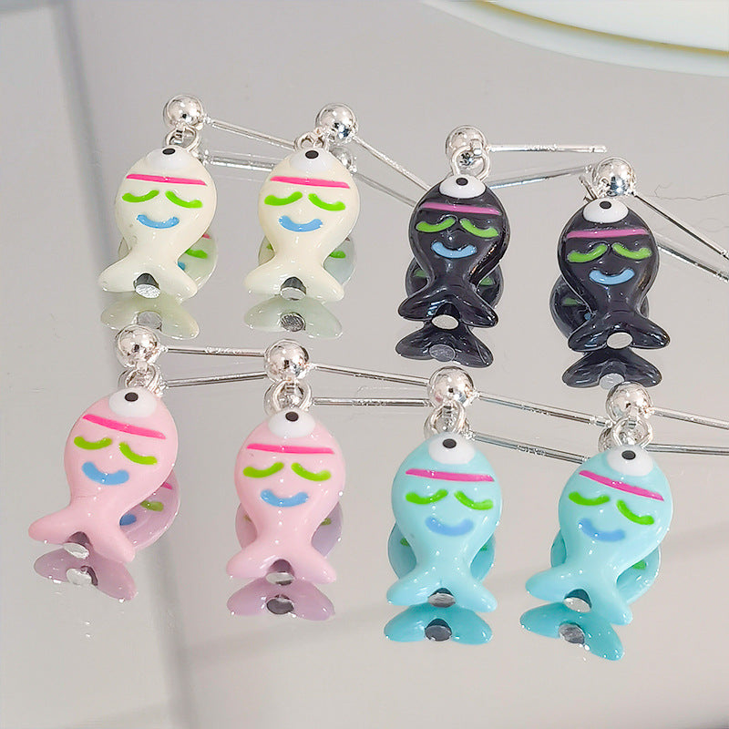 Verspielt Fisch Charm Ohrringe Brehn