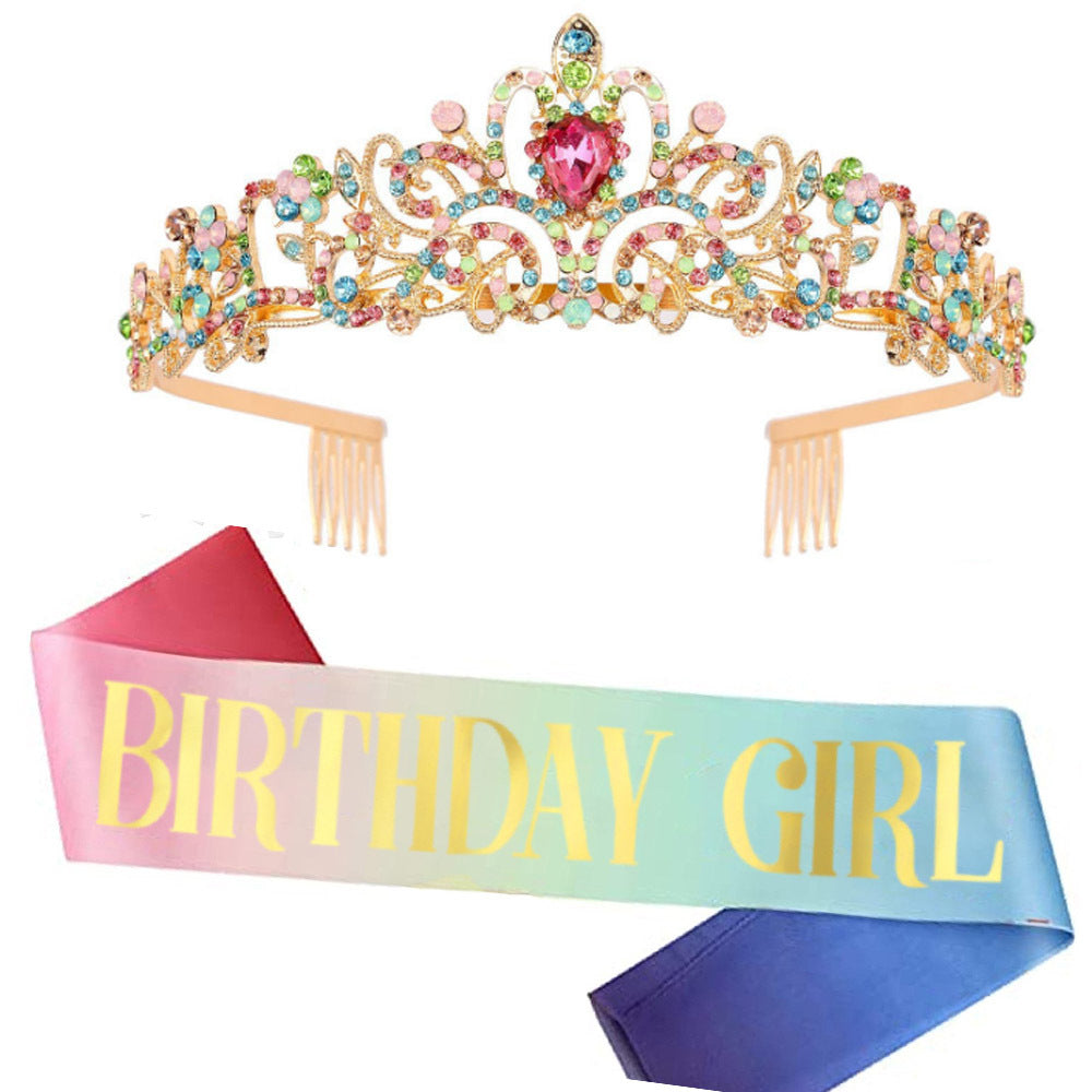 Damen Glitzernde Tiara mit funkelnden Strasssteinen Brehn