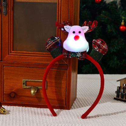 LED Leuchtender Weihnachts-Haarreifen mit Rentier-Motiv Brehn