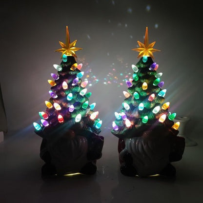 Weihnachtsmann Dekofigur mit Weihnachtsbaum Brehn