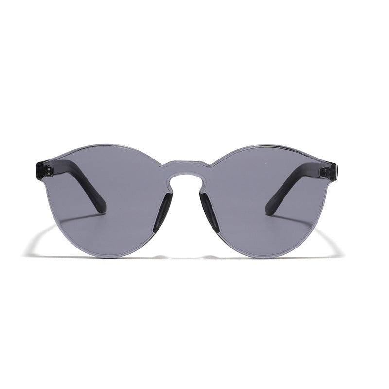 Damen stylische runde Sonnenbrille mit innovativem Rahmen Breit Brehn
