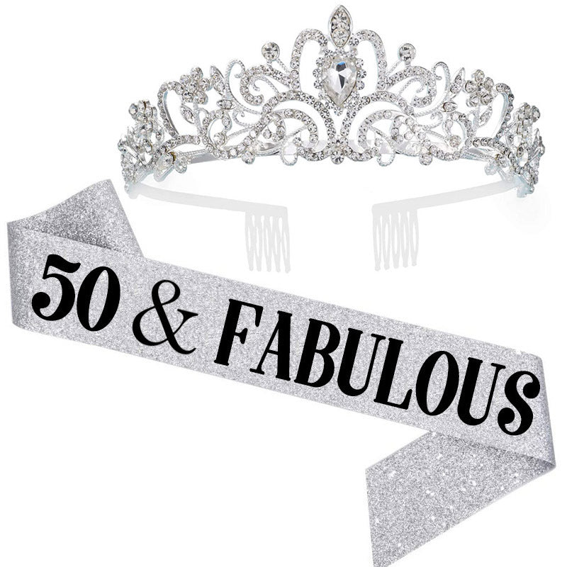 Damen Glamouröse Jubiläumskrone mit elegantem Banner Brehn