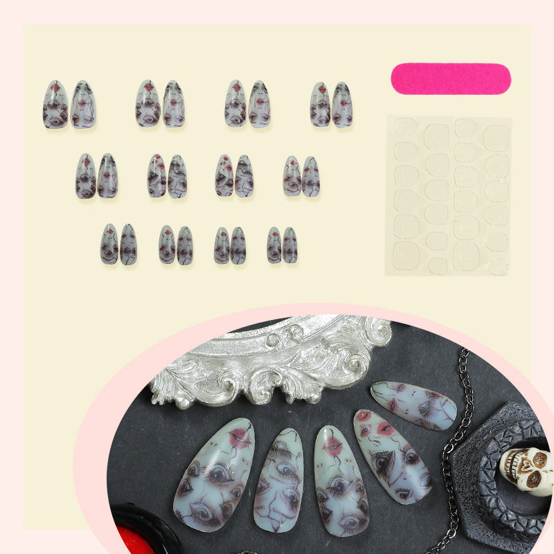 Kunstnagelset mit einzigartigen Gesichtsdesigns Brehn