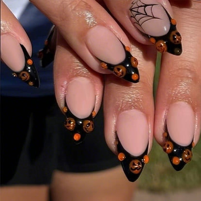 Halloween Kunstnagelset mit gruseligen Motiven und gleitendem Design Brehn