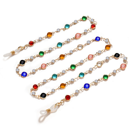 Elegante Strass- und Edelsteinkette für Brillen Brehn