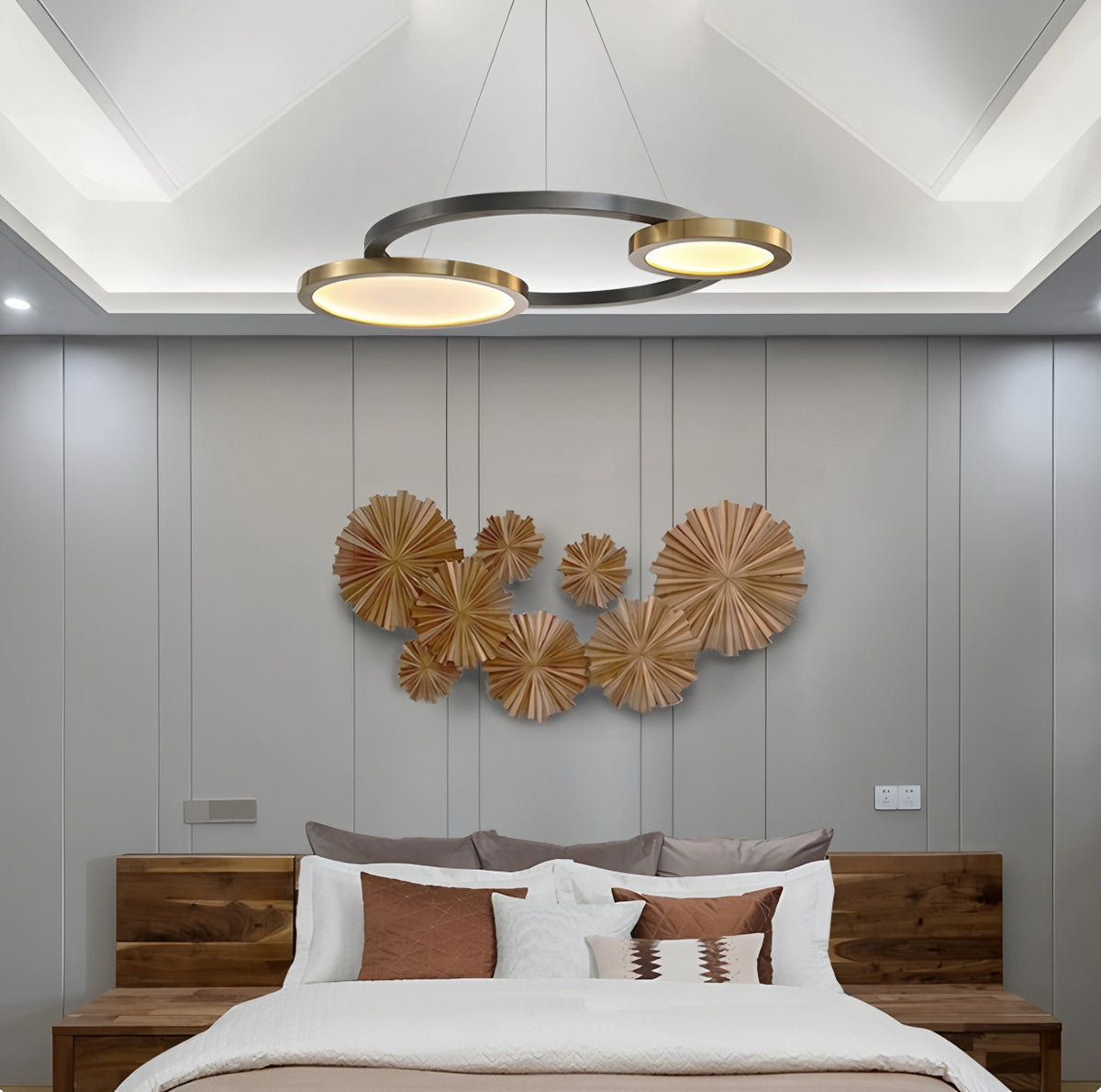 Moderne Dual-Circle Pendelleuchte