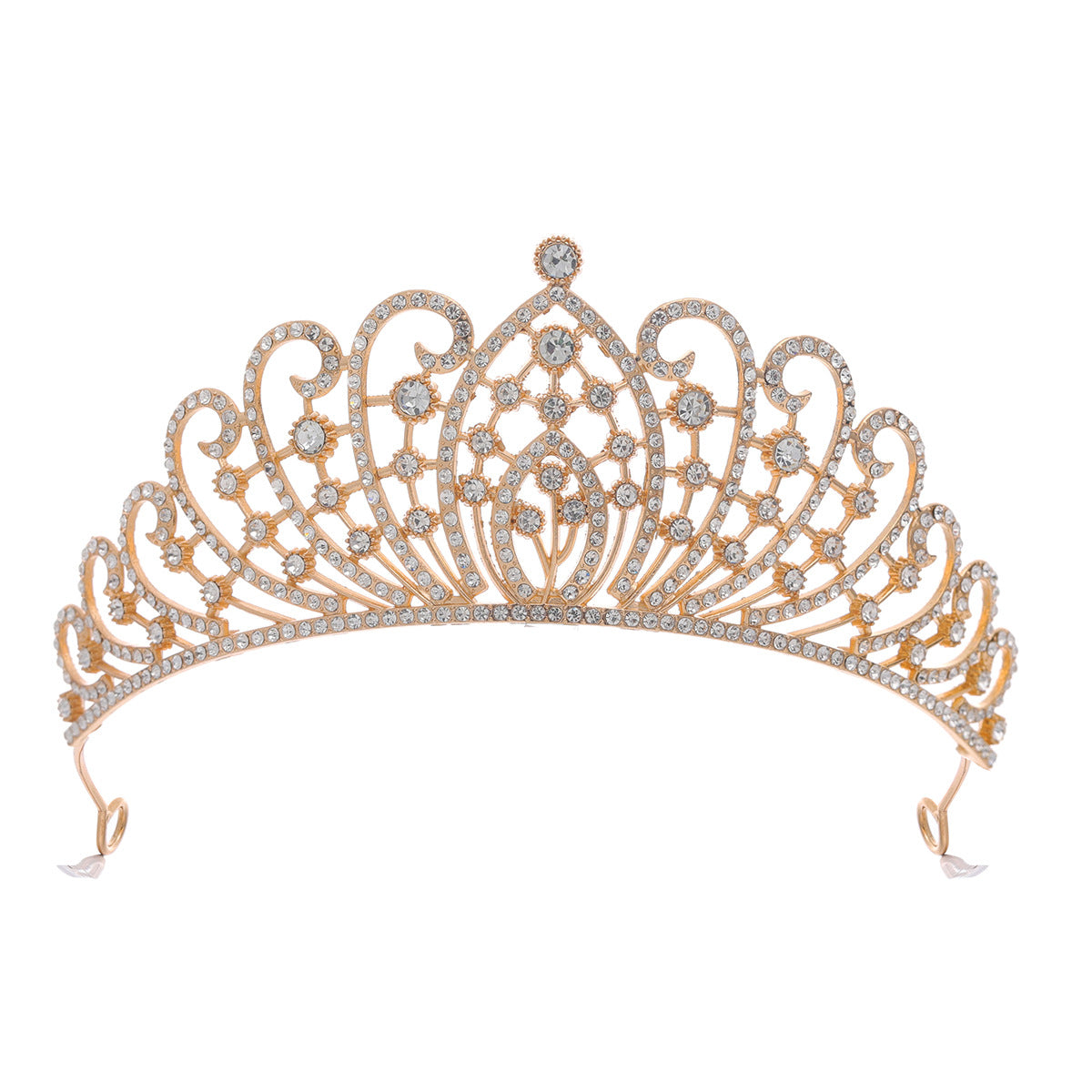 Damen Elegante Strass-Tiara mit floralen Details Brehn