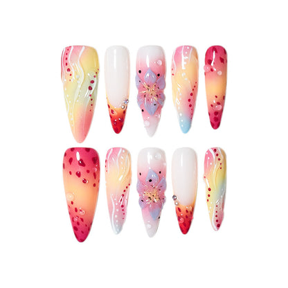 Künstlerische Gel Press-On Nagelverlängerungen Brehn