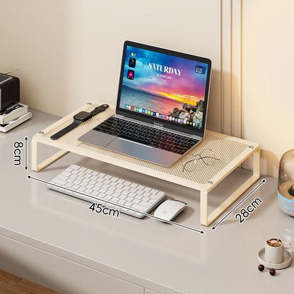Belüfteter Metallgitter-Laptop- und Monitorständer mit Unter-Schreibtisch-Tastaturablage