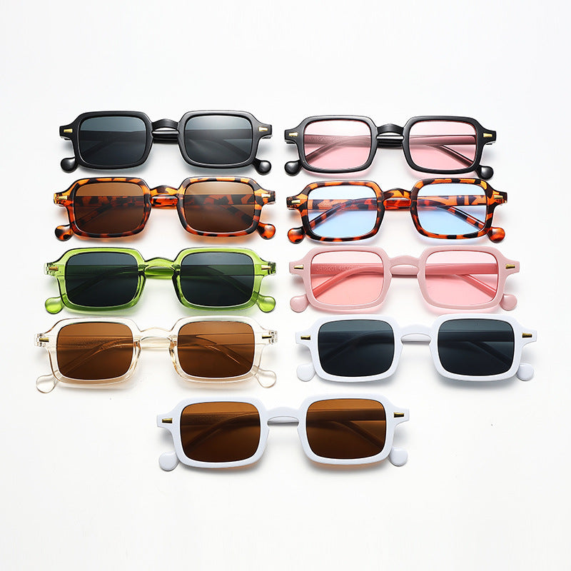 Damen geometrische Sonnenbrille mit trendigem Animal-Print Brehn