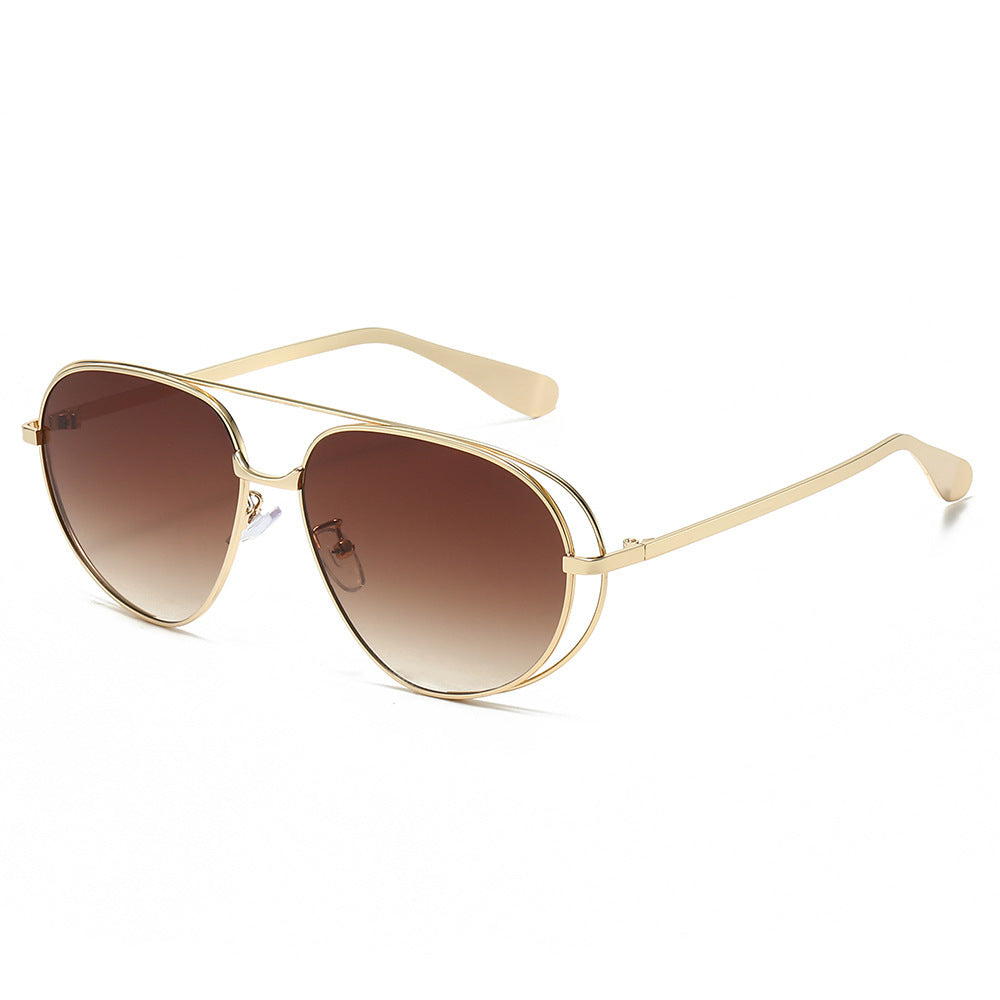 Stylische Aviator-Sonnenbrillen mit blauen Gläsern Brehn