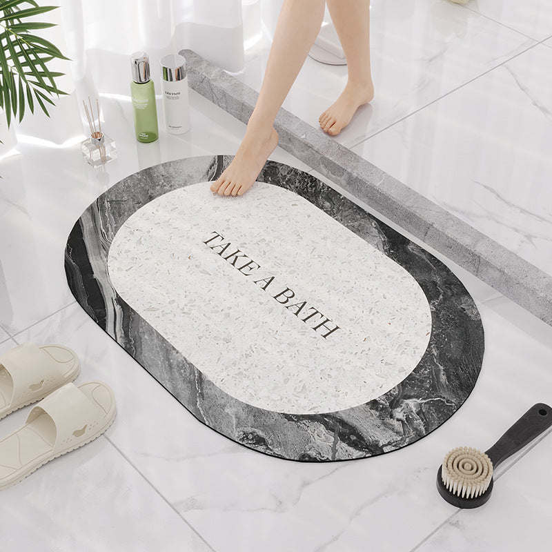 Elegante Marmor Design Badezimmermatte Brehn