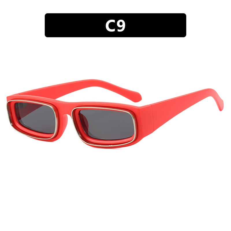 Damen trendige rechteckige Sonnenbrille mit elegantem Farbenspiel Brehn