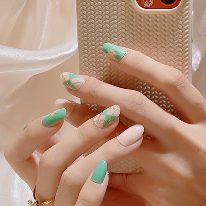 Trendiges geometrisches Muster Press-On-Nagelset