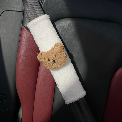 Plüsch Sicherheitsgurt Schulterpolsterabdeckung mit niedlicher Teddyapplikation