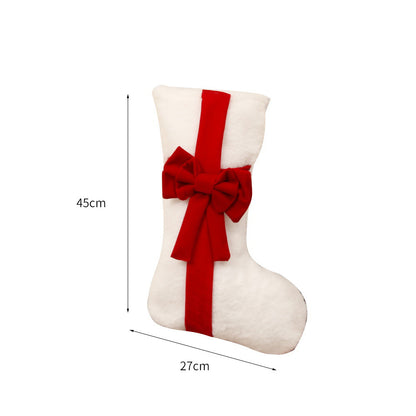 Luxuriöse Plüsch-Weihnachtsstrumpf mit Schleife