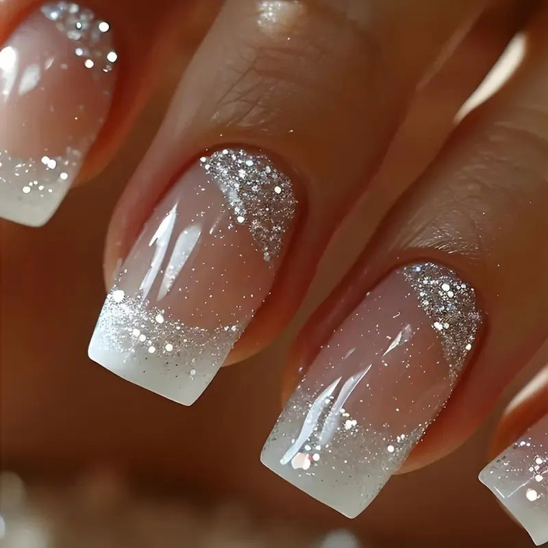 Glitzerndes Ombre Nagelkunst Brehn