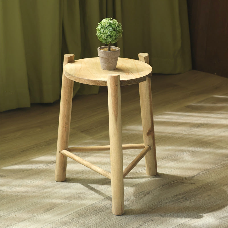Rustikaler Holz-Hocker Brehn