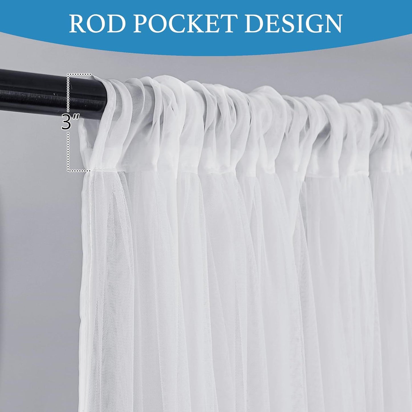 Elegante durchsichtige Vorhangpaneele mit Stangentaschen-Design Brehn
