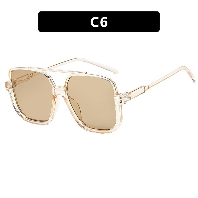 Damen modische quadratische Sonnenbrille mit transparentem Gestell Brehn