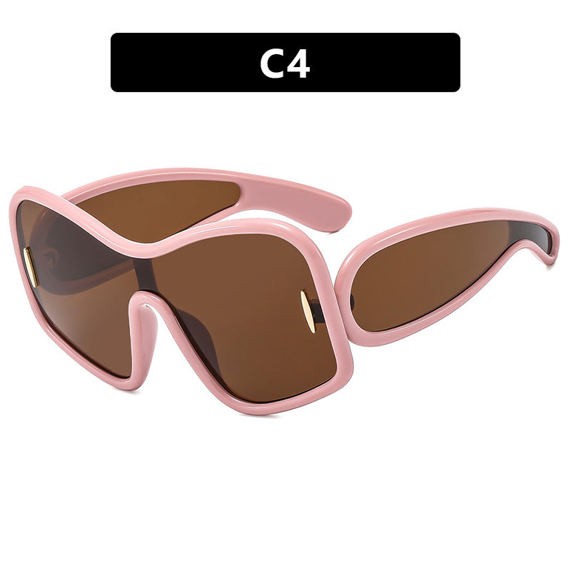 Damen futuristische Sonnenbrille mit extrabreitem Design und schützendem UV-Filter Brehn