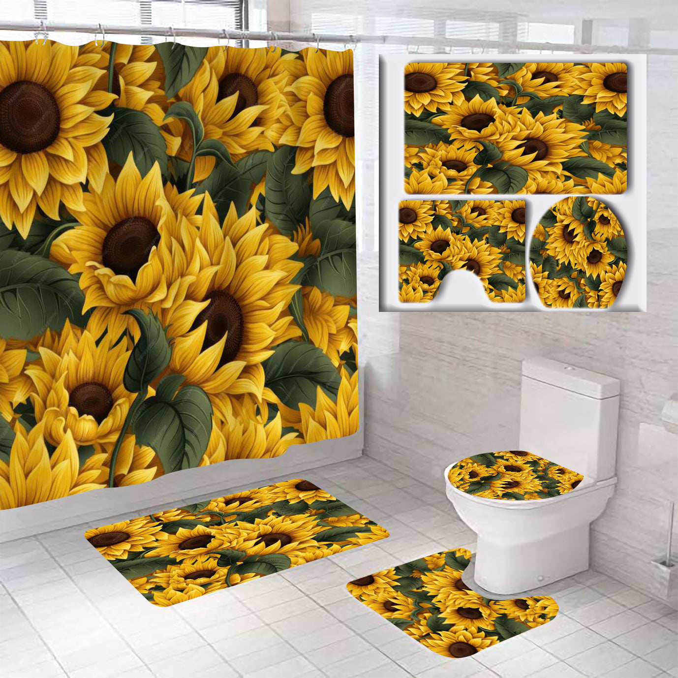 Florales Badezimmerdekor-Set Brehn
