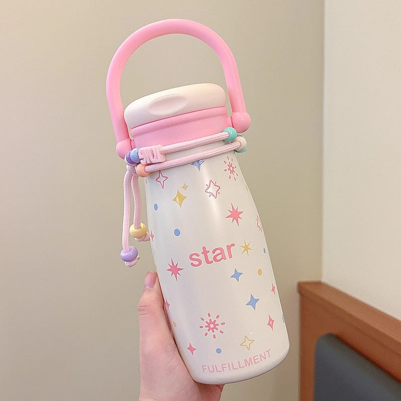 Damen kreative Trinkflasche mit lustigem Design und praktischer Schnur Brehn