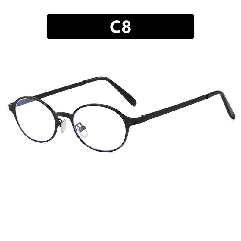 Damen runde Brille mit filigranem Metallrahmen und bequemen Nasenpads Brehn