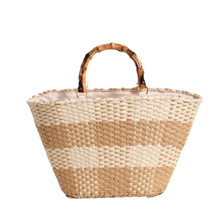 Damen Handgefertigte Korbtasche mit Bambusdetails Brehn
