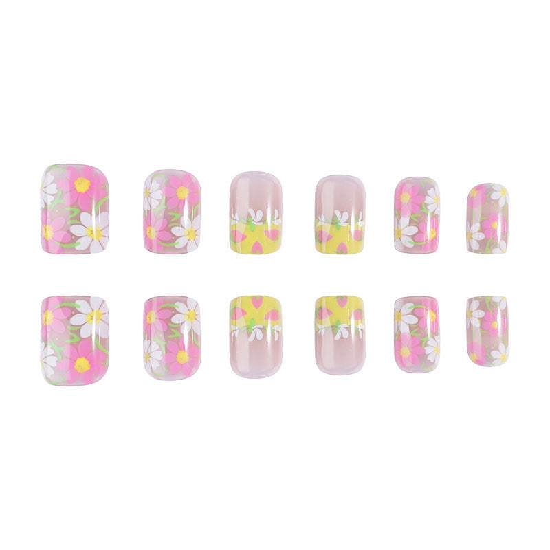 Blumenmuster Druck-auf Nagelkunst