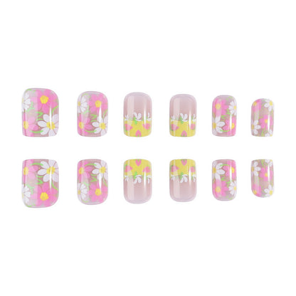 Blumenmuster Druck-auf Nagelkunst