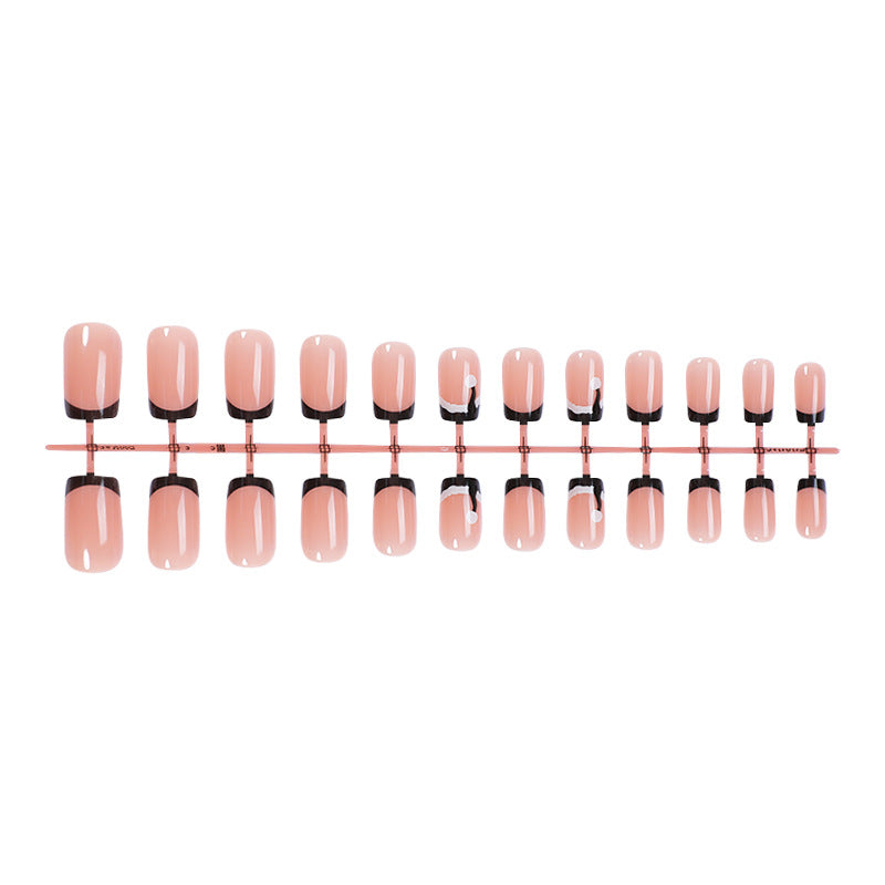 Glänzendes French Tip Press-On Nagelset Brehn