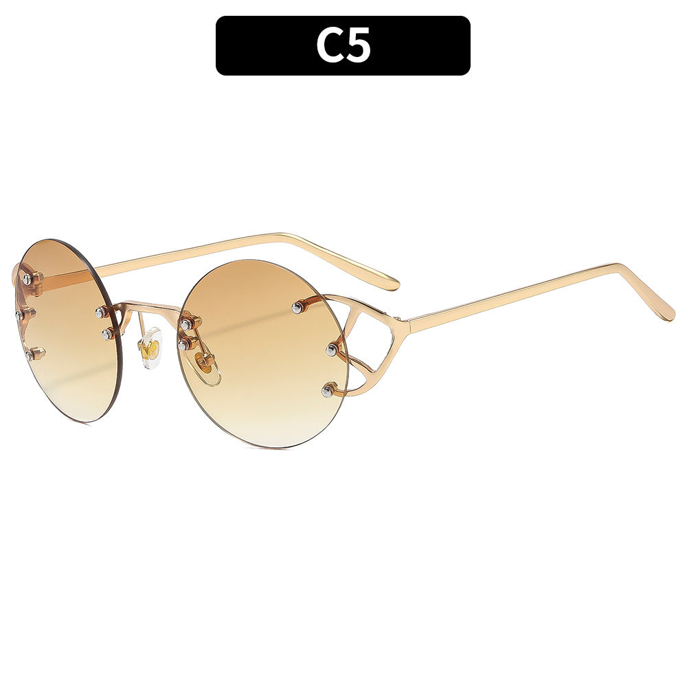 Geometrische Runde Rahmen Sonnenbrille