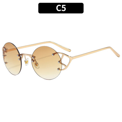 Geometrische Runde Rahmen Sonnenbrille