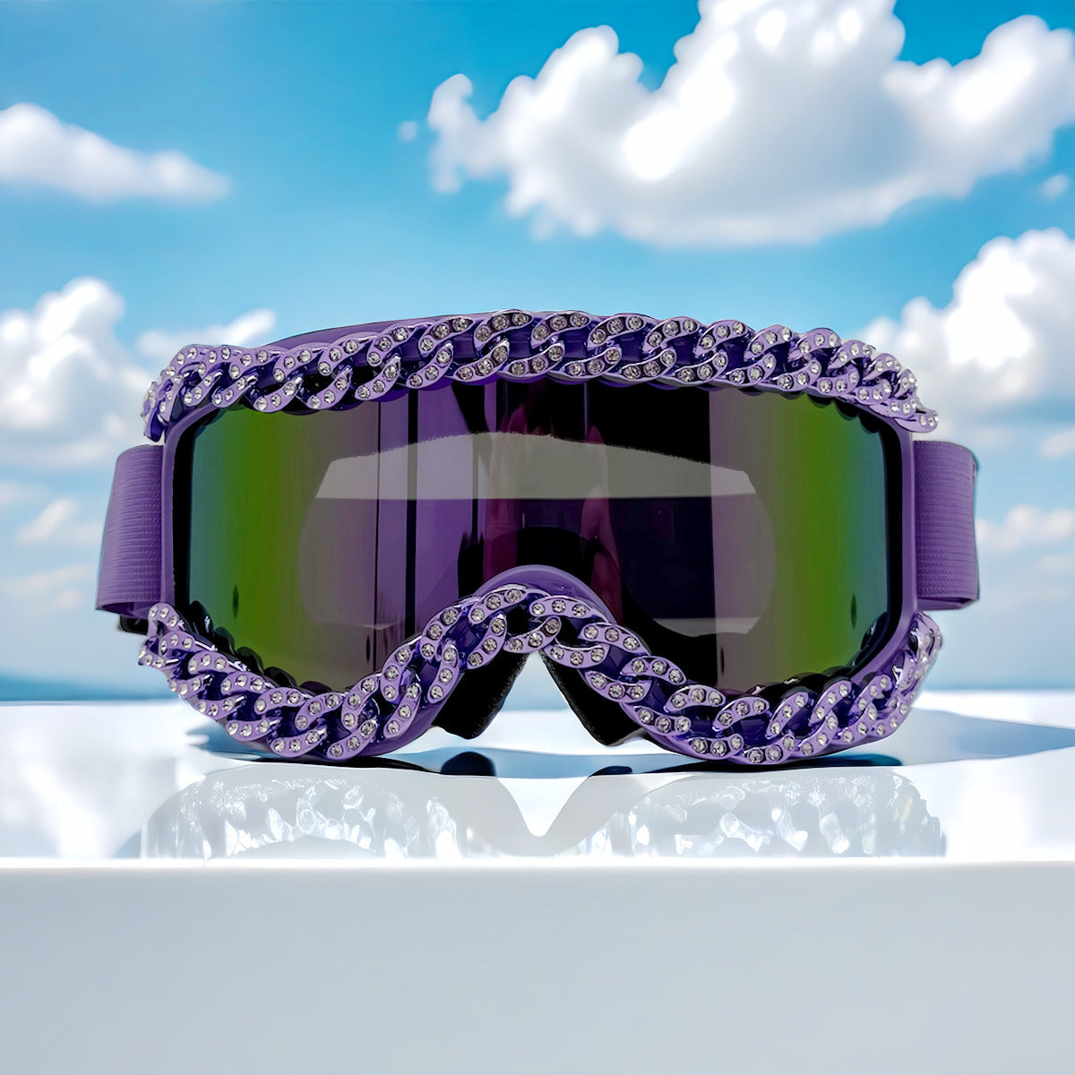 Damen Skibrille mit glamourösem Strassrahmen Brehn