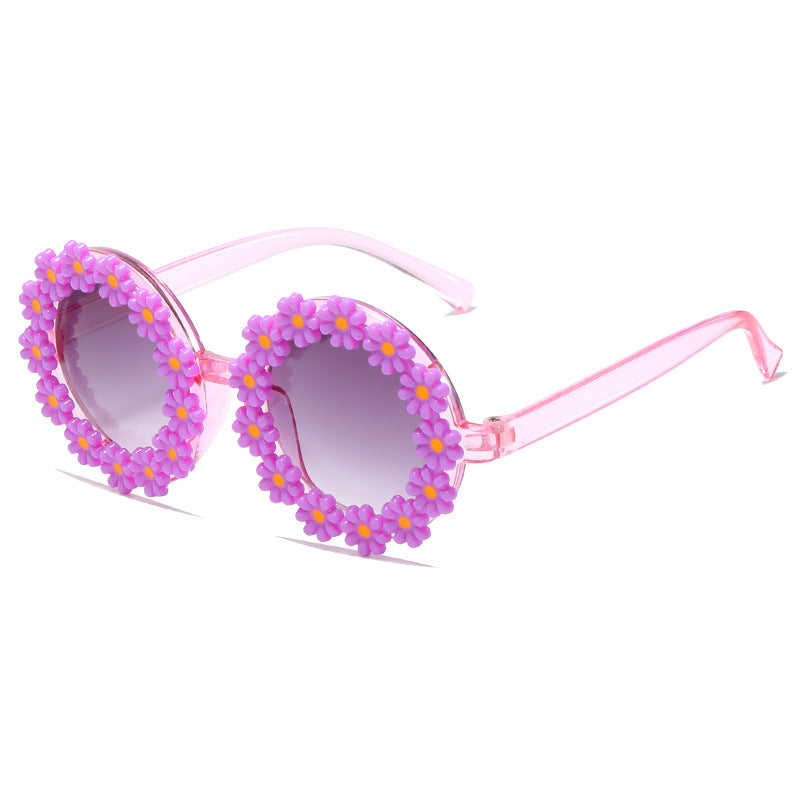 Damen stylische Sonnenbrille mit floralen Applikationen Brehn