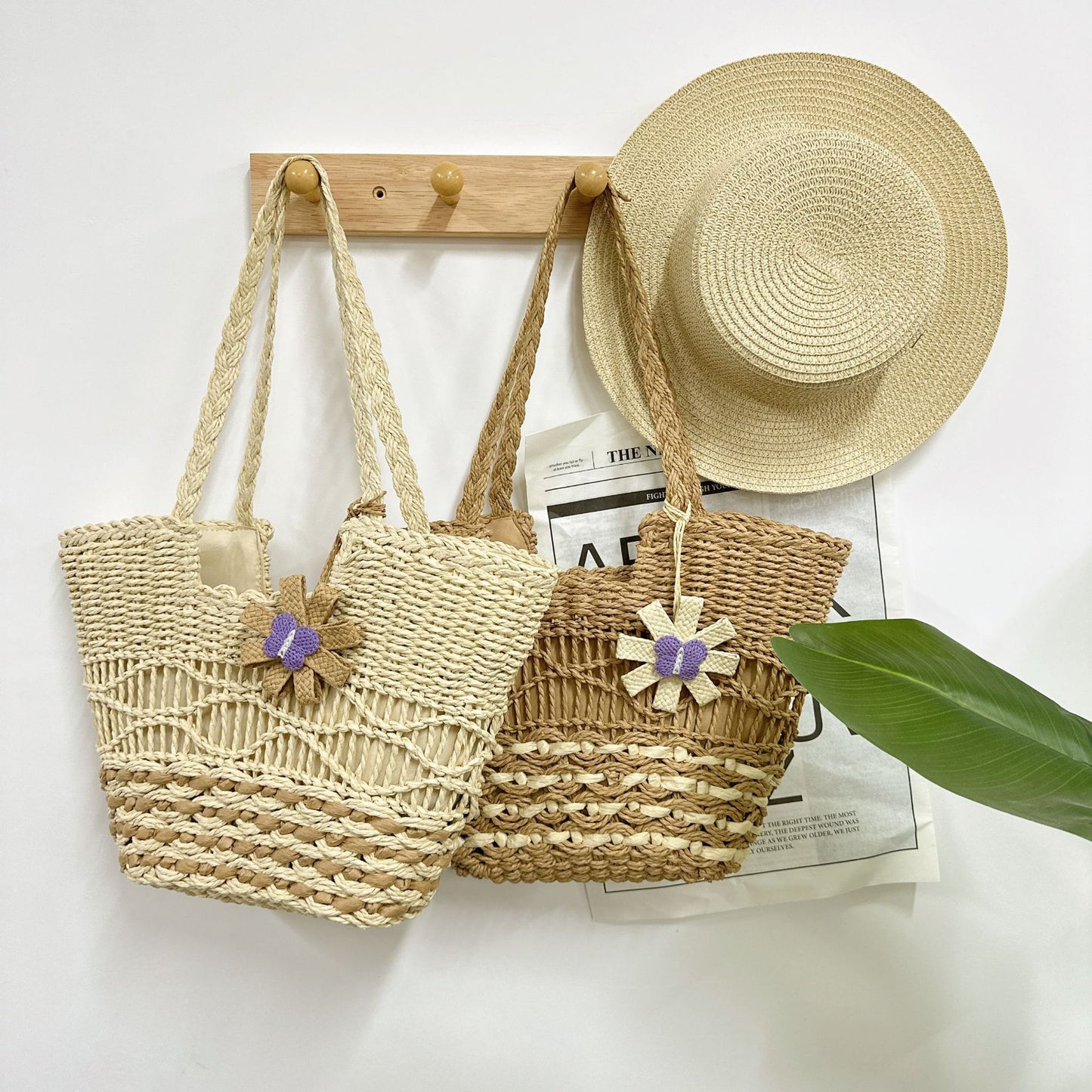 Handtasche mit Kunstvollem Blumenmotiv Brehn