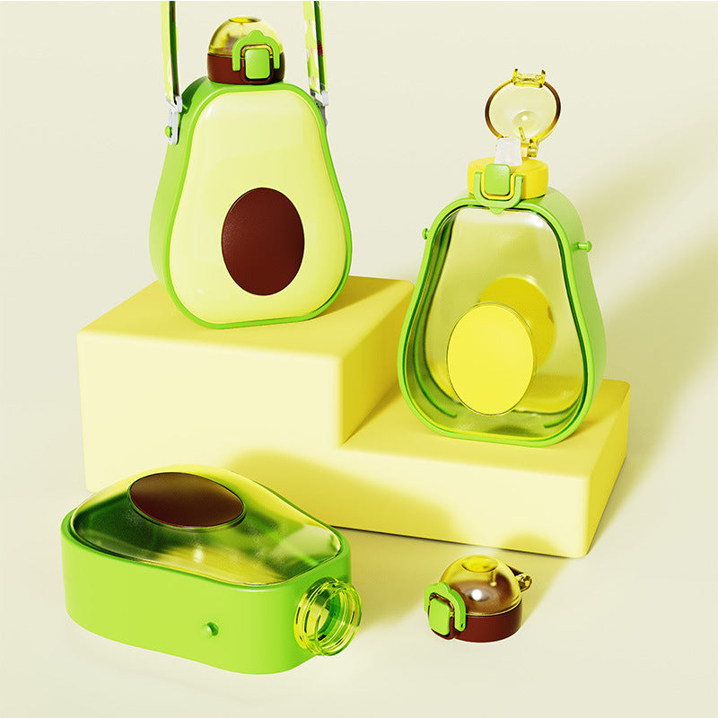 Damen Avocado Trinkflasche mit auslaufsicherem Verschluss und integriertem Tragegurt Brehn