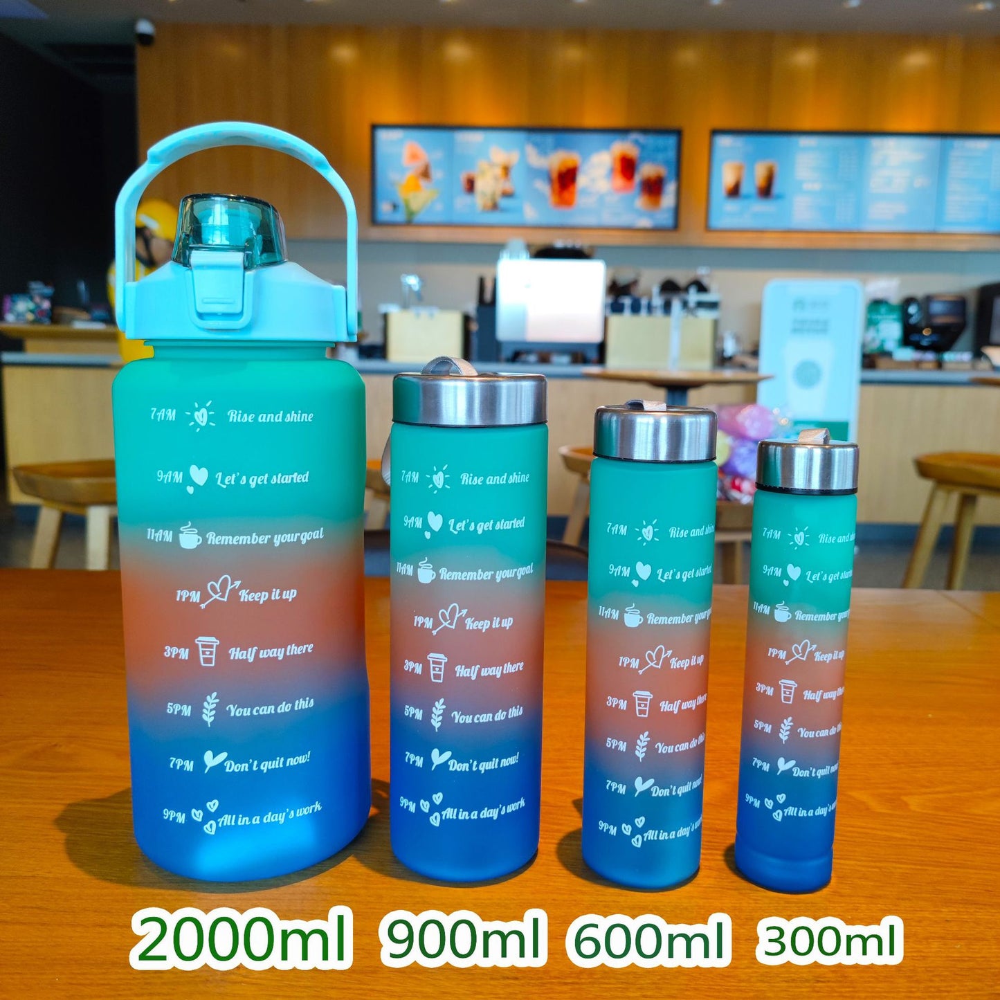 Damen Motivations-Trinkflasche mit Zeitskala und ergonomischem Design Brehn