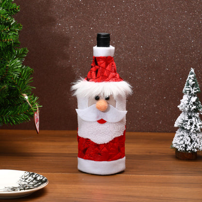 Dekorative Weinflaschenhülle im Weihnachtsmann-Design Brehn