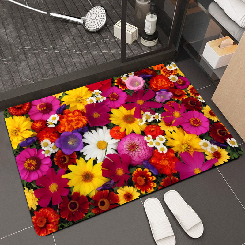 Floral Design Memory Foam Badteppich Brehn