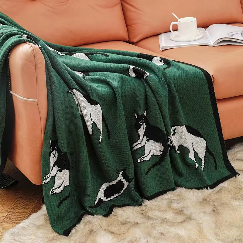 Gemütliche katzenmotivierte Wurfdecke