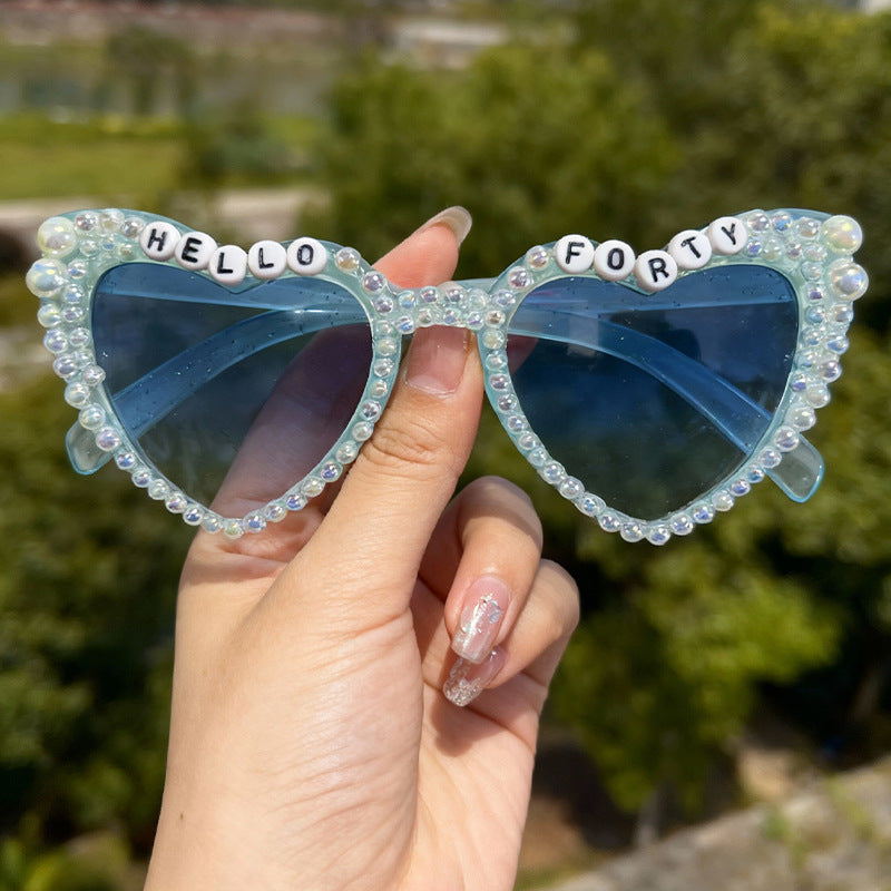 Perlenverzierte Cat-Eye-Sonnenbrille Brehn