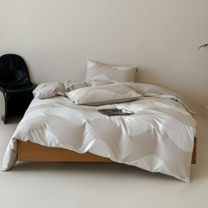 Bettbezug-Set aus Baumwollsatin mit Boho-Ethno-Muster und Wendefunktion