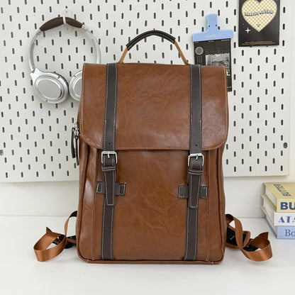 Stylischer Leder Laptop Rucksack