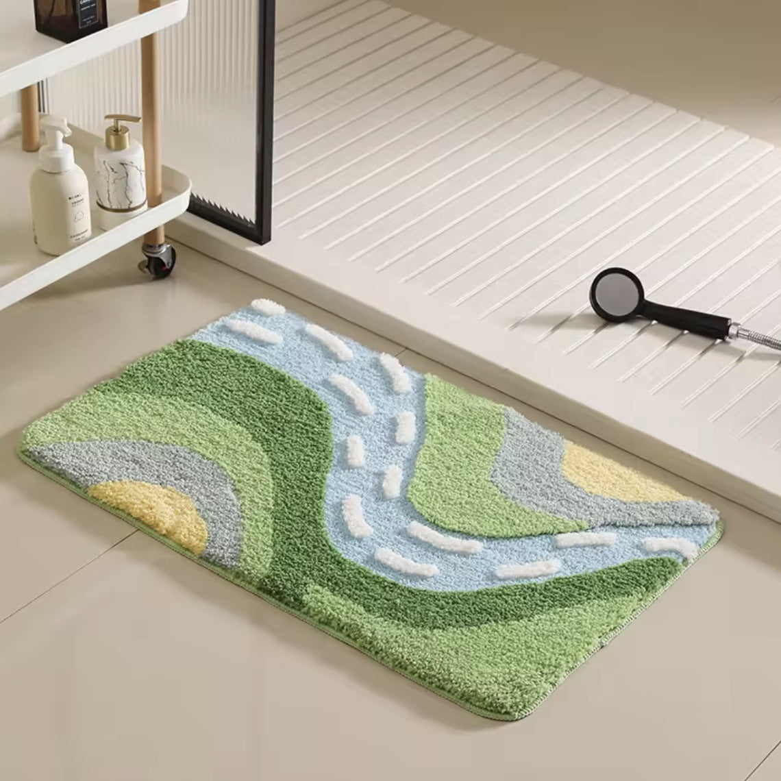 Blatt Design Badteppich