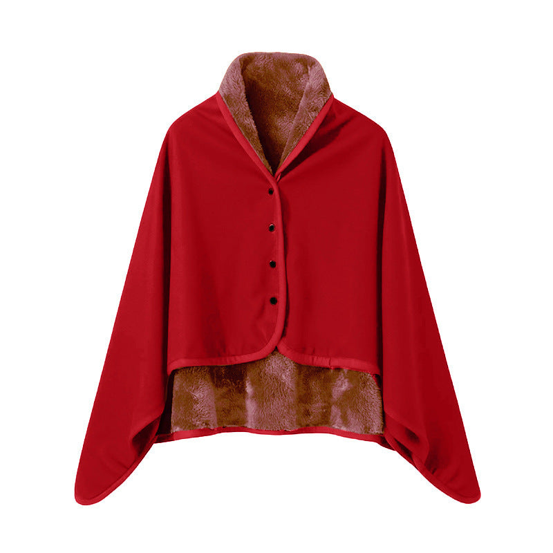 Damen Elegante Kuscheldecke mit Kragen Brehn